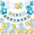 thumbnail image 1 of relayinert Happy Birthday Balloon Set Party Paper Flower Ball Rubber Balloons Decoration, 1 of 9