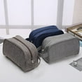 thumbnail image 5 of Vintage Creative Solid Color Nylon Simple Fashion Travel Toiletry Bag Storage Bag Makeup Case Waterproof Cosmetic Bag NAVY BLUE, 5 of 8