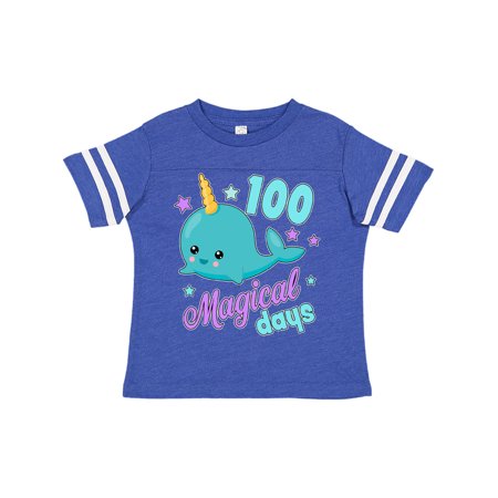 

Inktastic 100 Magical Days with Cute Narwhal Gift Toddler Toddler Girl T-Shirt