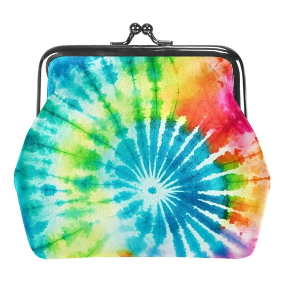 Tie-Dye Coin Purse Kiss Lock Change Purse Vintage Trinkets Pouch