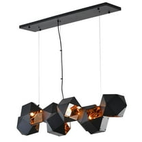Bethel International Chandelier  Black Stainless Steel