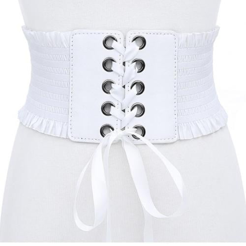 Sexy Women Soft PU Leather Wrap Around Tie Corset Cinch Waist Wide Dress  Belt 