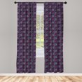 thumbnail image 3 of Ambesonne Ethnic Curtains, Hippie Style Circle Print, Pair of 28"x84", Dark Purple Pale Brown, 3 of 5