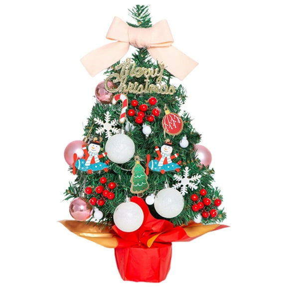 KDFWDM Pre-Lit Tabletop Christmas Tree with Warm LED Lights & Star Topper | Artificial Mini Xmas Tree for Home, Office, Desk Decor | Holiday Season Essential for Small Space DIY Decoration