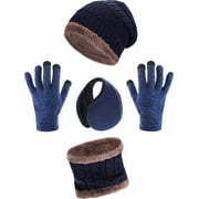 5 Pieces Winter Ski Warm Set, Include Winter Knitted Hat Neck Warmer Outdoor Warmer Gloves Ear Warmer
