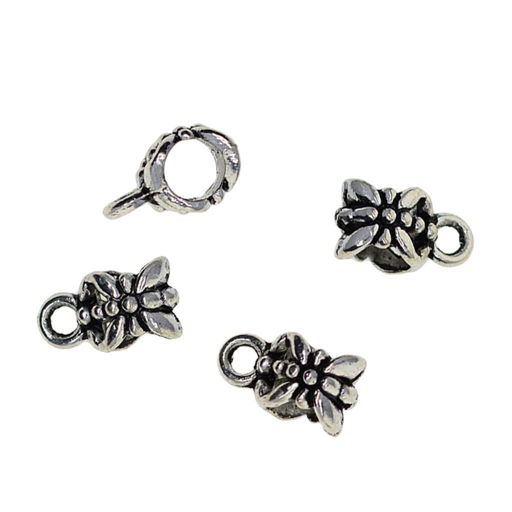HOMYL 2x100Piece Tibetan Hanger Bail Tube Beads for Jewelry Making 4 Pcs