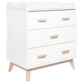 thumbnail image 1 of Babyletto Scoot 3 Drawer Dresser with Removable Changing Tray in White & Natural, 1 of 7