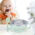 thumbnail image 4 of Stainless Steel Tableware Handle Soup Bowl for Toddlers Green, 4 of 8
