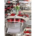 thumbnail image 4 of Outdoor Tablecloth with Umbrella Hole and Zipper, Christmas Truck Round Table Cloth 54 Inch Waterproof Tablecloth, Xmas Tree Red Plaid Snowflake Rustic Picnic Table Cover for Patio Camping, 4 of 7
