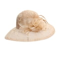 thumbnail image 4 of XIAOCHA Womens Lace‑Rose Wide‑Brim Hat Solid Sun Hat Party Hat,Khaki, 4 of 4