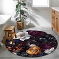 thumbnail image 3 of Round Rugs 4Ft, Seasonal Botanical Blooms Round Area Rug Washable Indoor Throw Carpet, Vintage Floral Spring Soft Non Slip Circle Rug for Kitchen Nursery Room Home Decor Aesthetic, 3 of 8