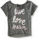 thumbnail image 1 of Camiseta de Pijama con lentejuelas Aeropostale Live Love Dream Dorm para mujer gris pequeño, 1 of 1
