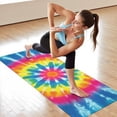 thumbnail image 6 of Colorful Rainbow Tie Dye Spiral Pattern Hot Yoga Mat Towel Non Slip for Hot Yoga - Quick-Drying Yoga Mat Cover with 4 Corner Pockets with Travel Bag - Hot Yoga Towel Non Slip 70"x26", 6 of 6