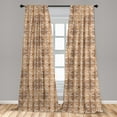 thumbnail image 5 of Ambesonne Ethnic Curtains, Asian Geometric Art Print, Pair of 28"x63", Dark Sand Brown White, 5 of 5