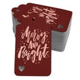 thumbnail image 1 of Inkdotpot Pack Of 50 Merry And Bright Christmas Favor Paper Tags Craft Real Rose Gold Foil Hang Tags, 1 of 6