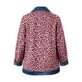 thumbnail image 5 of Miaoju Womens Leopard Denim Patchwork Collared Shirt Jacket Casual Long Sleeve Button Front Denim Blazer Lightweight Shacket, 5 of 9