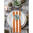 thumbnail image 3 of Burnt Orange Striped Cloth Napkins Washable Set of 1, Thanksgiving Orange White Stripes Reusable Dinner Table Napkins Cloth Bulk for Weddings Kitchen Restaurants Hotel Events Parties 20 x 20 Inch, 3 of 9