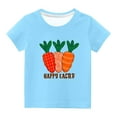 thumbnail image 2 of Edvintorg Funny Happy Easter Shirts Kids Boys Girls Summer Tshirt 2025 Fashion Cute Letter Printed Round Neck Short Sleeve Tee Top 3-14Years Schools Outfit Children's Clothing, 2 of 4