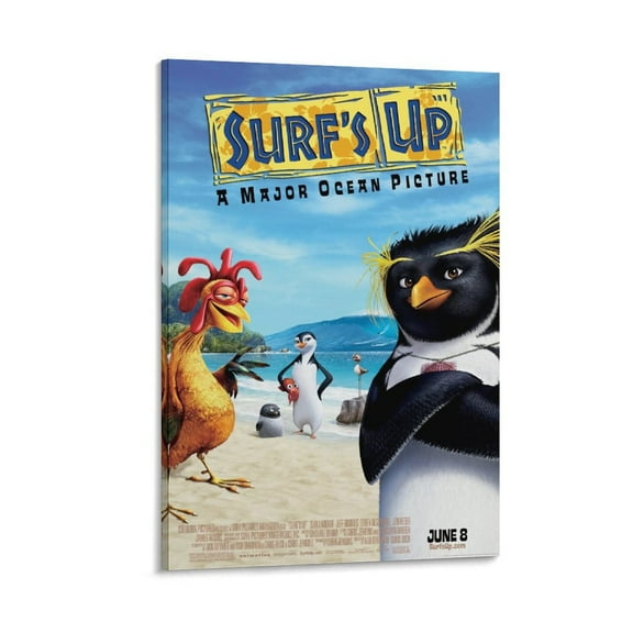 Surf's Up Movie Poster Print Photo Art Painting Canvas Poster Home Decorative Bedroom Modern Decor Posters Gifts 24x36inch(60x90cm)