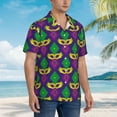 thumbnail image 5 of Kll Men'S Hawaiian Shirt Short Sleeve Button Down Beach Shirts-Mardi Gras Carnival3, 5 of 8