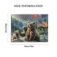 thumbnail image 3 of BCIIG Forest Bear Decor Wall Art - American Bear Wall Decor - Family Pictures - American Flag Canvas Print  Artwork for Bathroom, Bedroom, Living Room  16x12in, 3 of 6