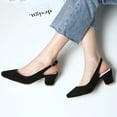 thumbnail image 6 of SACFOF Women's Pointed Toe Block Heel Pumps Slingback Chunky Slip On Low Mid Heel Closed Toe, 6 of 6