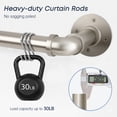 thumbnail image 2 of KoshiMe 1 Inch Nickel Wrap-Around Curtain Rod, 144"-168" Heavy Duty Industrial Curtain Rods for Windows, Mount Wall or Ceiling,Easy Install, 2 of 7