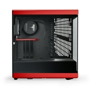 HYTE Y40 Modern Aesthetic Panoramic Tempered Glass Mid-Tower ATX Computer Gaming Case with PCIE 4.0 Riser Cable Included, Red