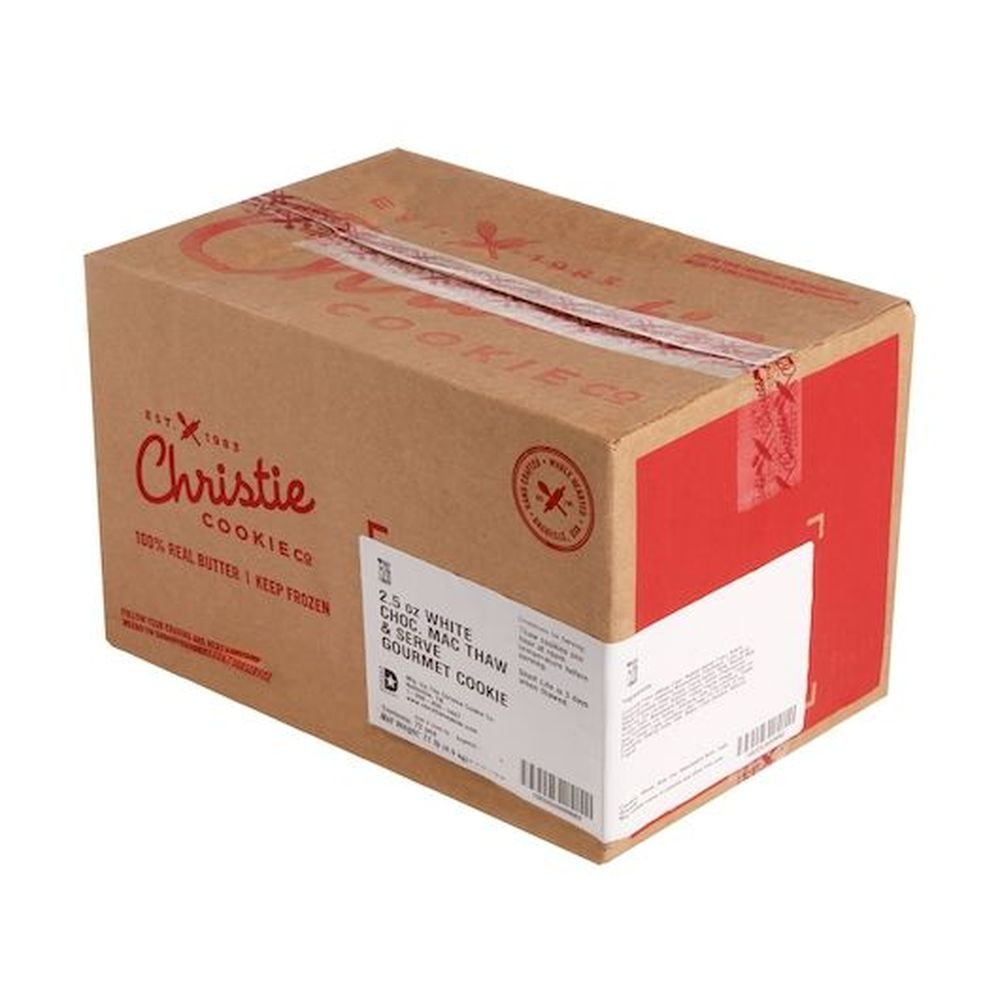 Christie Cookie Thaw N Serve White Chocolate Macadamia Nut Cookie, 2.5 Ounce -- 72 per case.