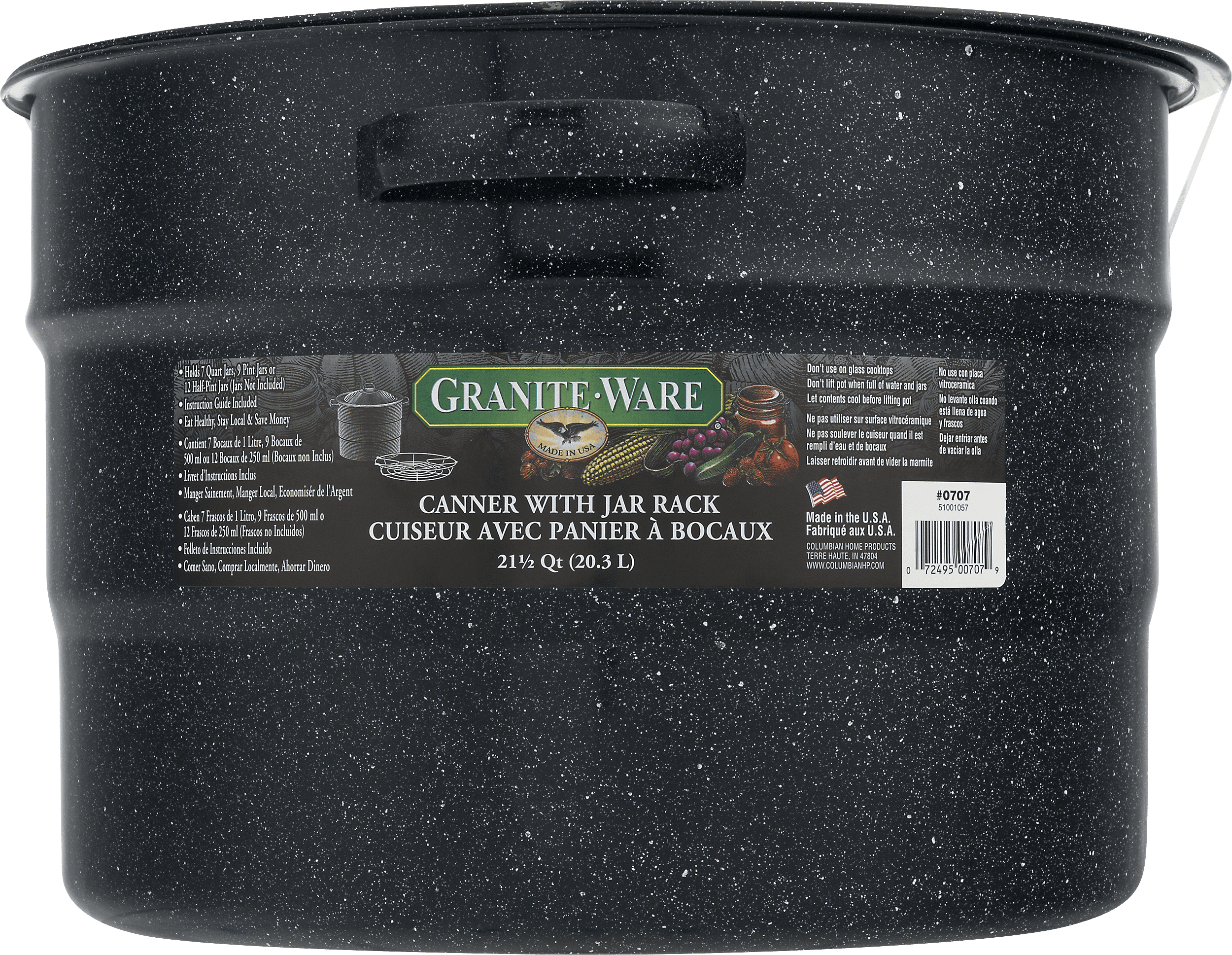 Granite Ware 21.5 Quart Water Bath Canner with Jar Rack Speckled Black Walmart