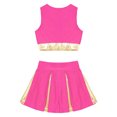 thumbnail image 4 of DPOIS Kids Girls Cheerleading Costume Skirt Set Crop Tops Pleated Skirt Hot Pink 8, 4 of 7