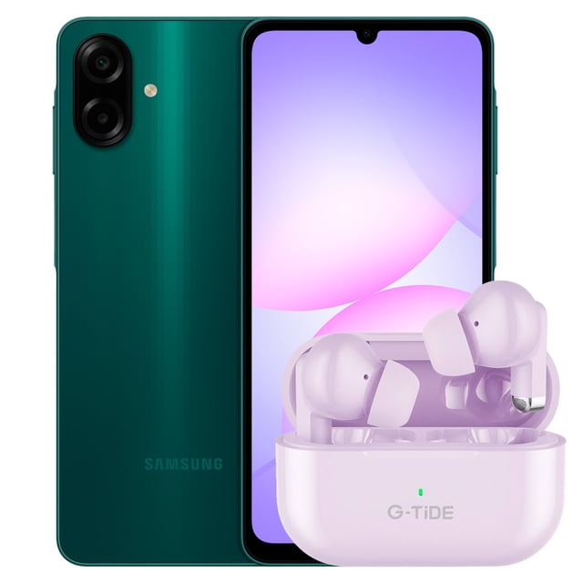 Smartphone Samsung Galaxy A07 64GB 4GB RAM Verde + Audífonos G-Tide L22 morado