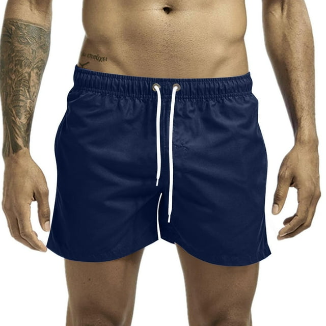 Mrzvby Sports Shorts For Men Solid Color Athleisure Shorts Straight Leg Exercise Loose Sweatpants Beach Drawstring Elastic Waist Pants
