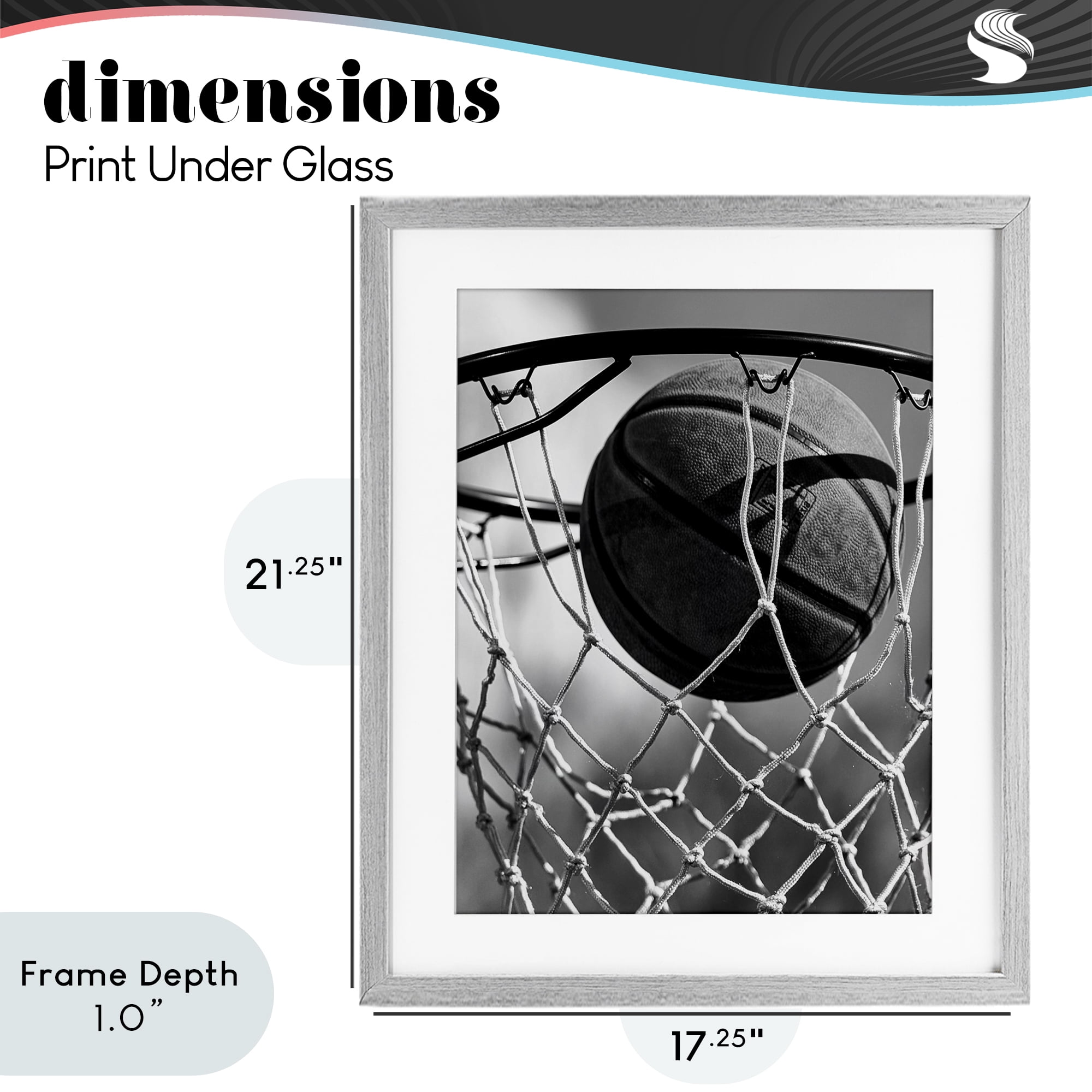 Stupell Industries Winning Basket Shot Gray Framed Print Under Glass, design by Marcus Prime