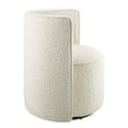 thumbnail image 3 of Modway Della Modern Style Boucle Fabric and Iron Swivel Chair in Ivory, 3 of 9