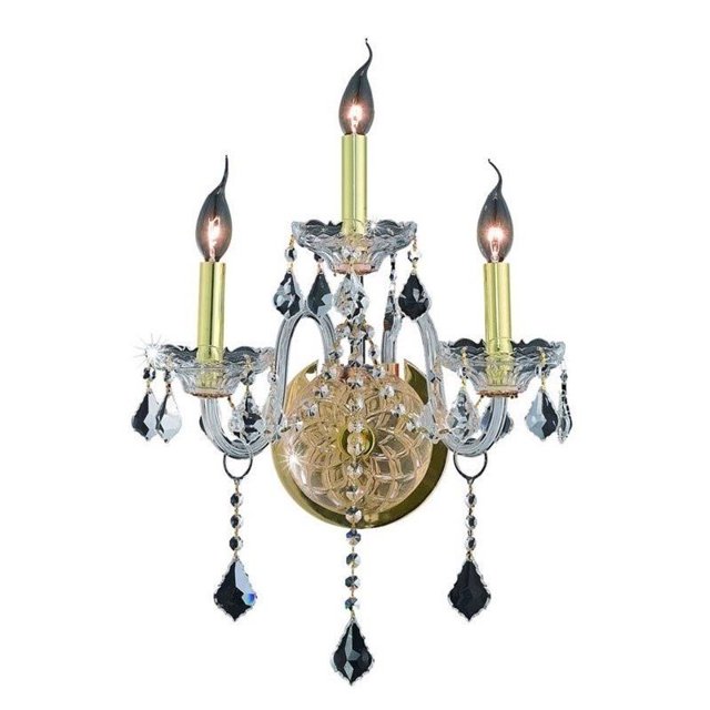 Elegant Lighting Verona 14" 3 Light Elements Crystal Wall Sconce