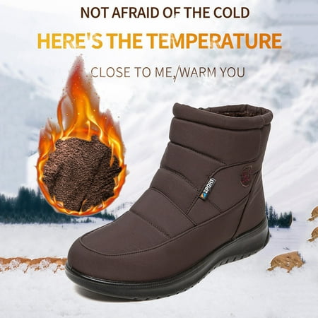 

YOUSNH Soled Fashion Colorblock Women s Thick Wedges Shoes Boots Short Women s Boots Women Boots Brown 9.5