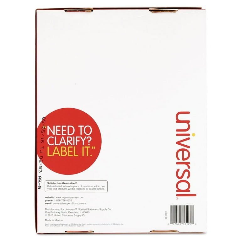 White Labels, Inkjet/Laser Printers, 1 x 2.63, White, 30/Sheet, 250 Sheets/Pack White Labels, Inkjet/Laser Printers, 1 x 2.63, White, 30/Sheet, 250 Sheets/Pack
