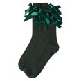 thumbnail image 5 of MeMoi Women's Multiple Knit-On Bows Cotton Rich Crew Sock - Womens - Female, 9-11, Pine Green, 5 of 5