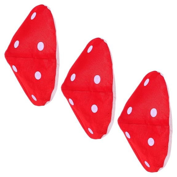 SWETRACE 3-Pack Red Mushroom Cap Hats with Spotted Design for Themed Parties and Accessories
