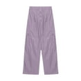 thumbnail image 3 of TrendOFT Boys Girls Cargo Pants Wide Leg Stretchy Elastic Waist Cargo Sweatpants for Kids Casual Straight Leg Parachute Pant with Pockets Purple 12-13 Years, 3 of 6
