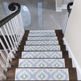 thumbnail image 2 of SussexHome Tetra Design 9" X 28" Stair Treads - 70 % Cotton Anti-Slip Carpet Strips for Indoor Stairs-Easy to Install Stair Treads with Double Adhesive Tape-Safe, Extra-Grip, 13-Pack-Teal, 2 of 9