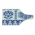 thumbnail image 1 of Blue and White Cutting Board, Antique Art Elements Classic Floral Curves Baroque Revival Motifs, Decorative Tempered Glass Cutting and Serving Board, Wine Bottle Shape, Blue White, by Ambesonne, 1 of 1