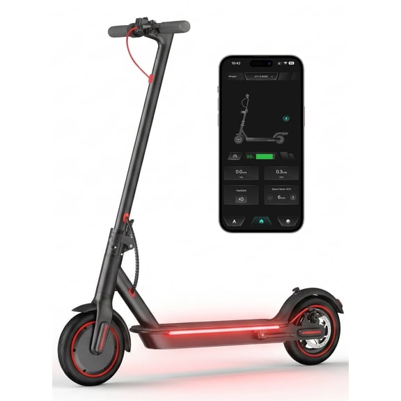 Electric Scooters for Adults, 550W Motor 19MPH Portable Folding E Scooter Up to 19 Miles Range 8.5"Tire with Side Light and APP