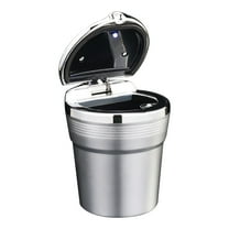 Tahtuvzn School Kitchen Accessories Vehicle Ashtray with LED Light Metal Stainless Steel, Home Gifts