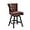 Dark Brown-Faux Leather, variant on Dycanpo 26" Swivel Bar Stools with Back & Footrest, Counter Stools for Kitchen, Brown-Faux Leather