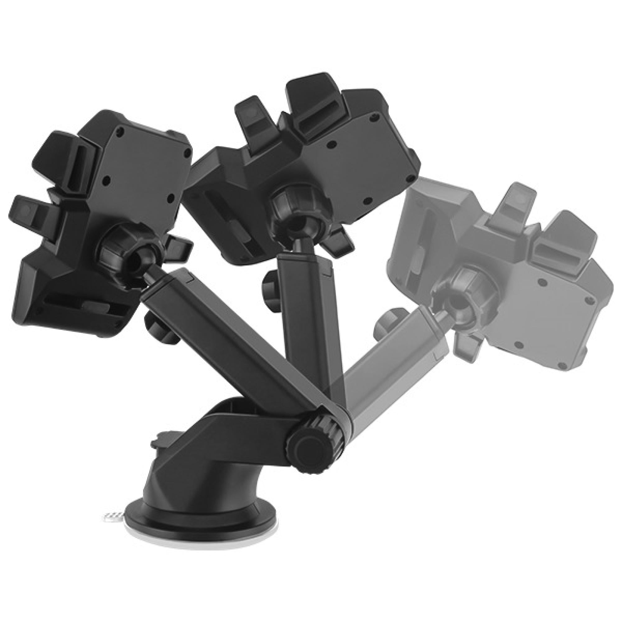 Universal Telescopic Dashboard & Windshield Phone Mount – Adjustable Cradle with 360° Rotation, Black