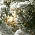 thumbnail image 5 of National Tree Company 4 ft. Pre-Lit Feel Real® Artificial Iceland Fir Christmas Entrance Tree, Green, Flocked, 100 Clear Lights, Silver Pedestal Urn, 5 of 6