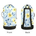 thumbnail image 4 of RMDQTR Durable Large Laundry Backpack with Drawstring Closure Ideal for Laundry Trips,Travel&Camping Blue and Yellow Flowers, 4 of 7