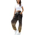 thumbnail image 5 of Gibobby pantalones afelpados para mujer Pantalones sueltos Retro Casual Cordón Impreso Pantalones deportivos (Dorado, XXL), 5 of 5